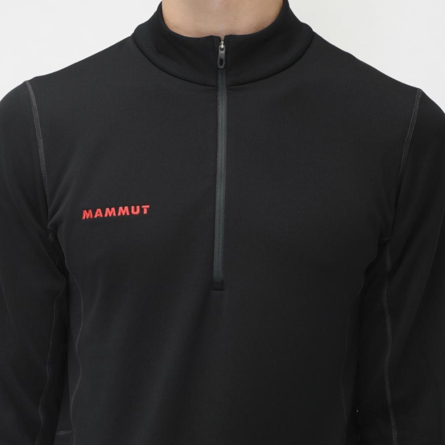Mammut Aenergy ML Solid Color Half-Zip Long Sleeve T-Shirt Men tops Black 1016-01660