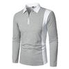 Color Blocked Pattern Digital Design Fashionable Men's Long Sleeved Polo Shirt Spring and Autumn Casual Daily Outdoor 100% Polyester Fiber