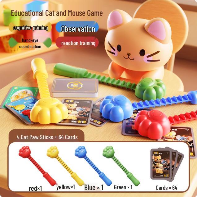 

Cat Paw Battle Card Game: Educational Parent-Child Interactive Toy for Kids 6-12