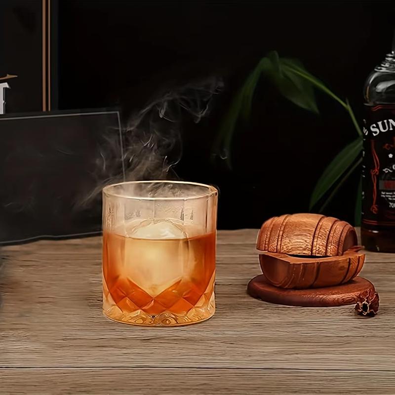 Whisky Smoker'S Set 4 Flavors: Apple, Cherry, Oak, Hickory, Wood Chips, Wooden Smoked Whisky Cocktails Bar Drinks Kitchen Tools