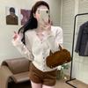 Autumn Long Sleeve Base Cardigan Jackets Women Elegant Slim Fit V-neck Knitted Women's Sweaters Coat Winter Lace Patchwork Cardigans Sweater 25854