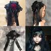 Halloween Hair Ornaments Vintage Lace Top Hat Ribbon Bowknot Gothic Headdress
