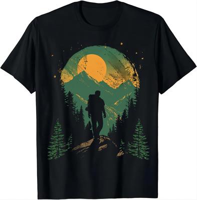 Hiker T-Shirt im Retro-Stil mit Bergdruck T-Shirts Grafik-T-Shirts Damen Unisex Kleidung Oberteile