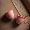 Pinkish Green Celadon Over Red Clay Small Gongfu Tea Cup Handmade Chinese Ceramic for Women Collectors Gift