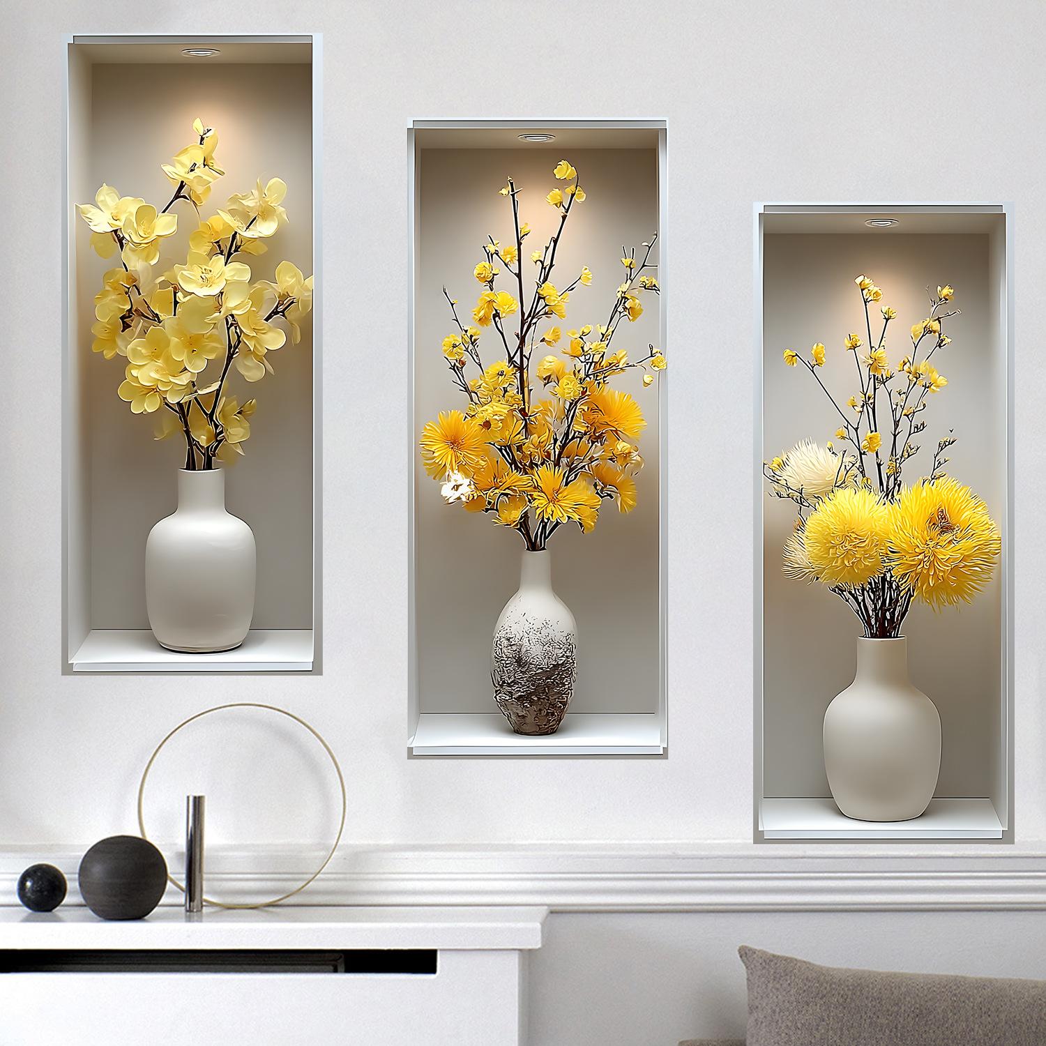 

Creative 3D Vase Flower Study Living Room Bedroom Wall Decoration Stickers
