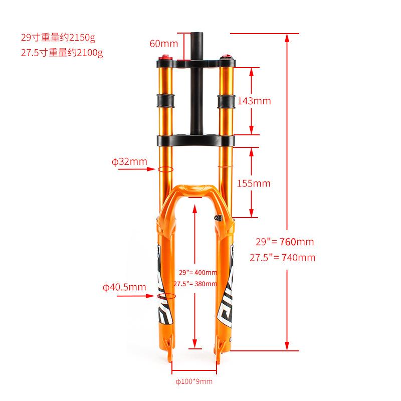 Shoulder Quick Release 100x15 110x15 Air Fork 26/27.5/29 Inch Mountain Bike Pneumatic Suspension Lock Front Fork