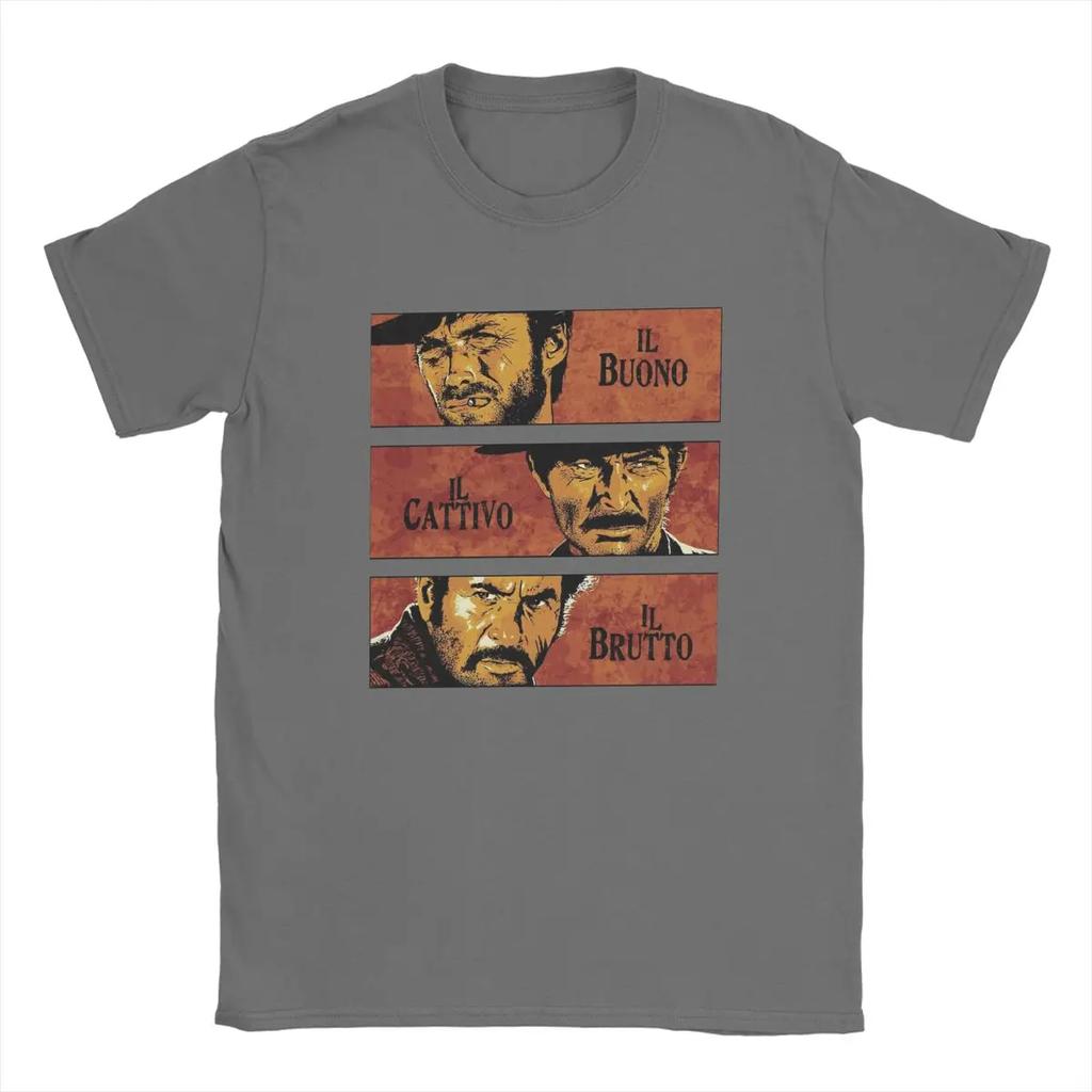 Men's The Good The Bad and Ugly T Shirt Angel Eyes Tuco Cowboy Cotton Tops Awesome Short Sleeve O Neck Tee Shirt Streetwear Tops