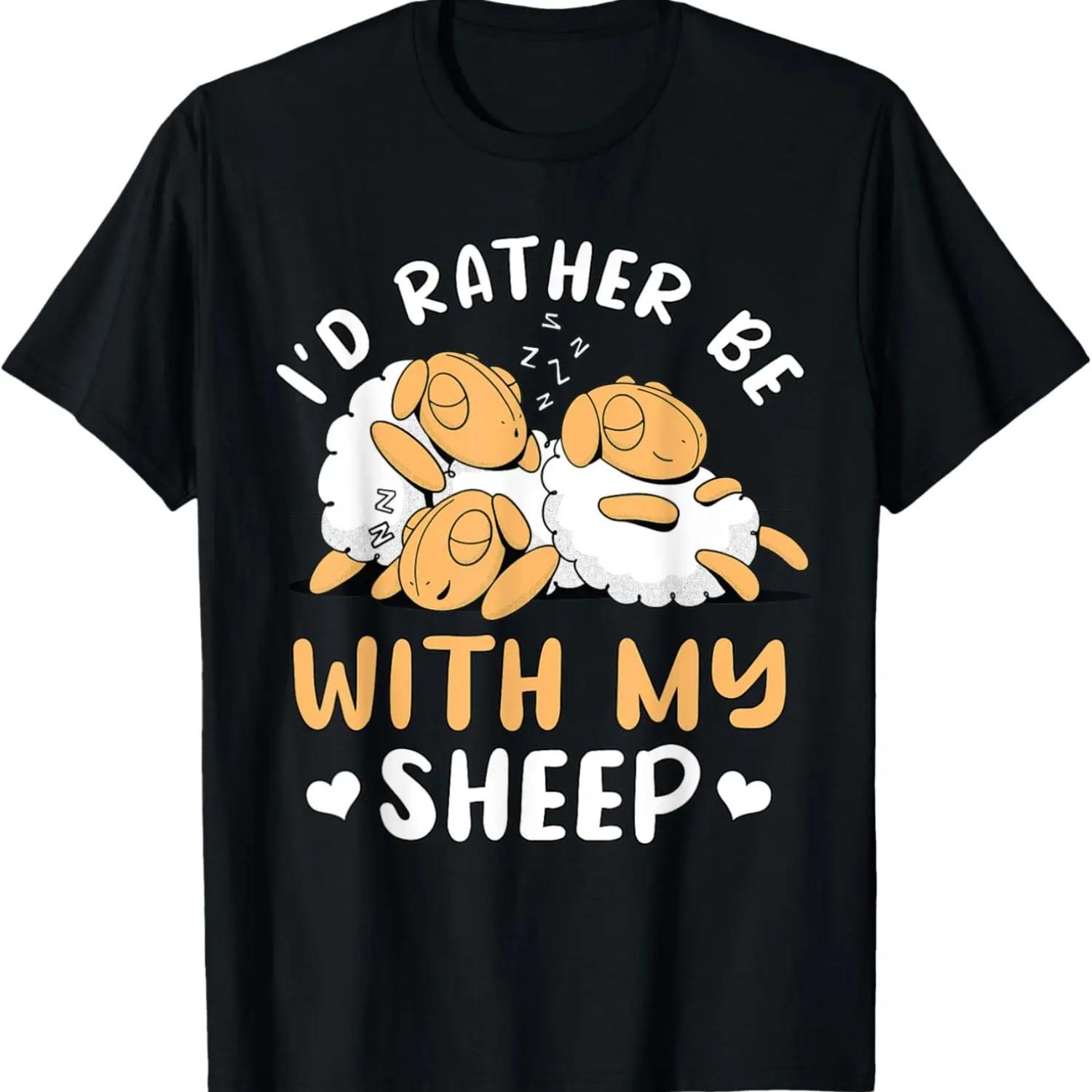 Sheep Quote Shepherd I d Rather Be With My Sheep T-Shirt S чёрный