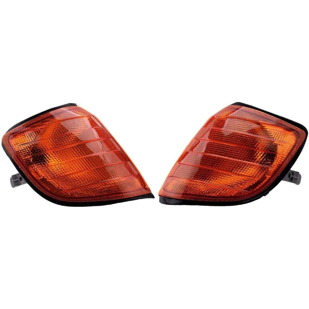 Front Corner Light Side Marker Light Cover Clear Lens, 1408260543 1408260643, 1992-1999 Compatible with Mercedes Benz S Class W140, Park Signal