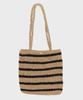 Slowslowly Moroccan Handmade Crochet Stripe Shoulder Bag _ Beige