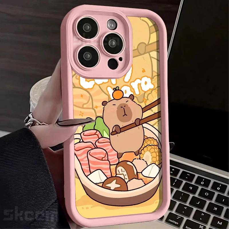 Cute Capybara Phone Case for iPhone 16 15 14 13 12 11 Pro Max X XS XR 7 8 Plus Funny Animal Soft Silicone Cover