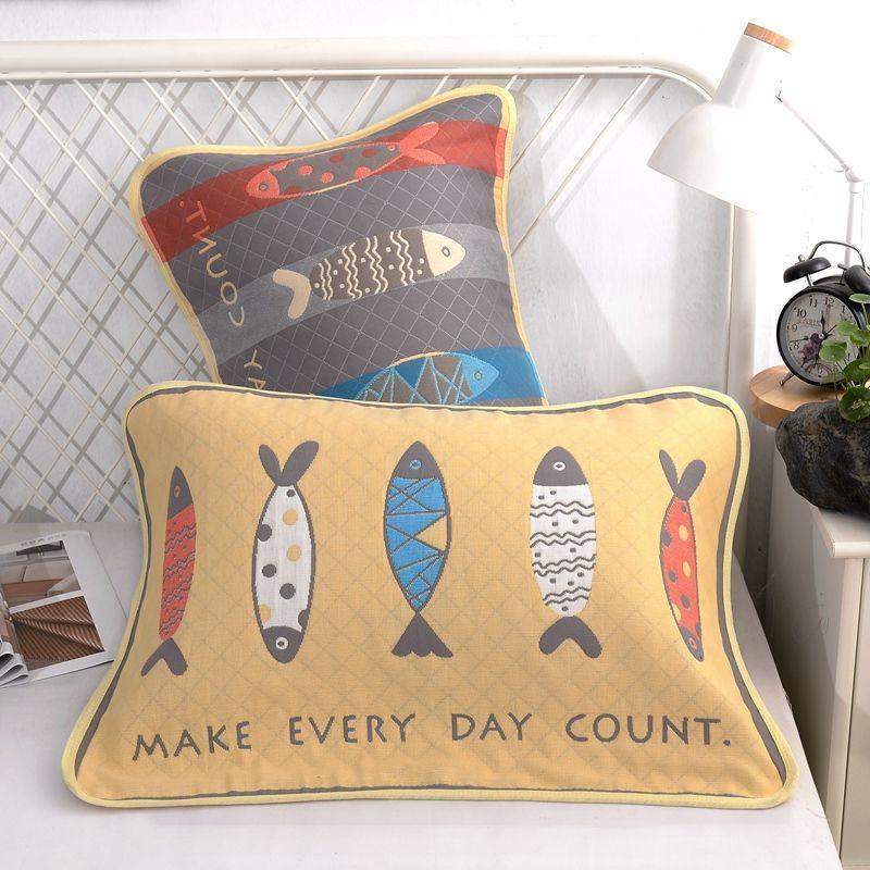 2dílný kreslený polštář pro batolata na ručník postel dekorativní povlak na polštář pro kojence Pouzdro na spaní měkký povlak na polštář