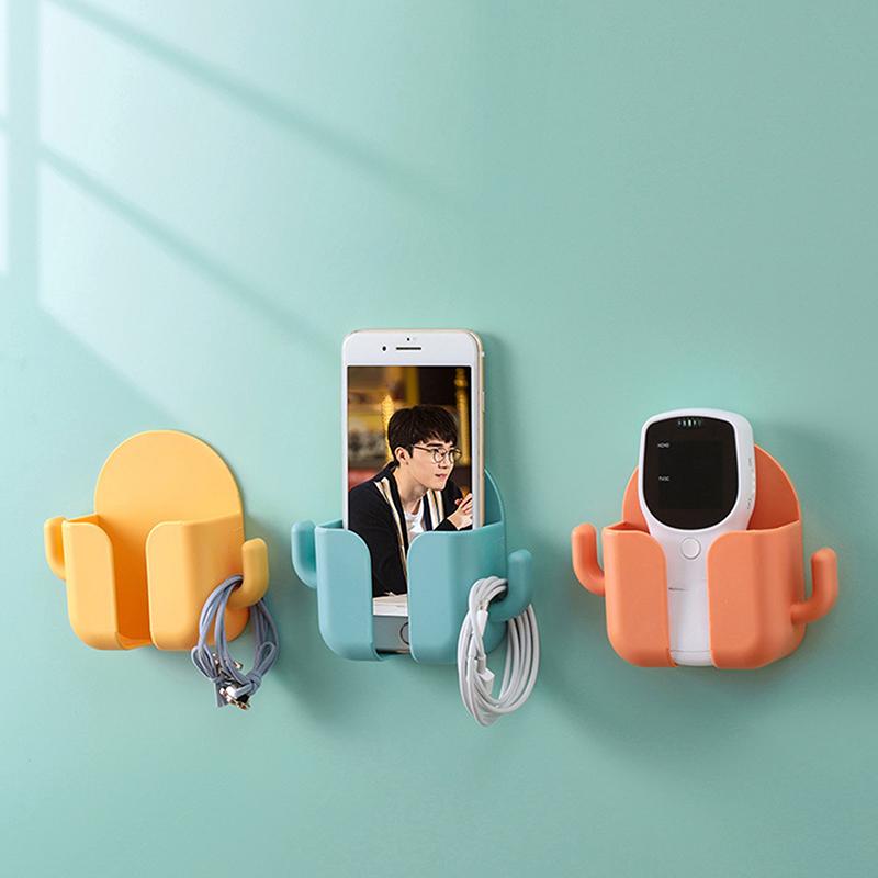 1 Pezzo Supporto per Telefono Cellulare Senza Foratura Supporto a Parete Organizer per Telecomando Scatola Portaoggetti Contenitore da Comodino Caricabatterie Rack Regalo