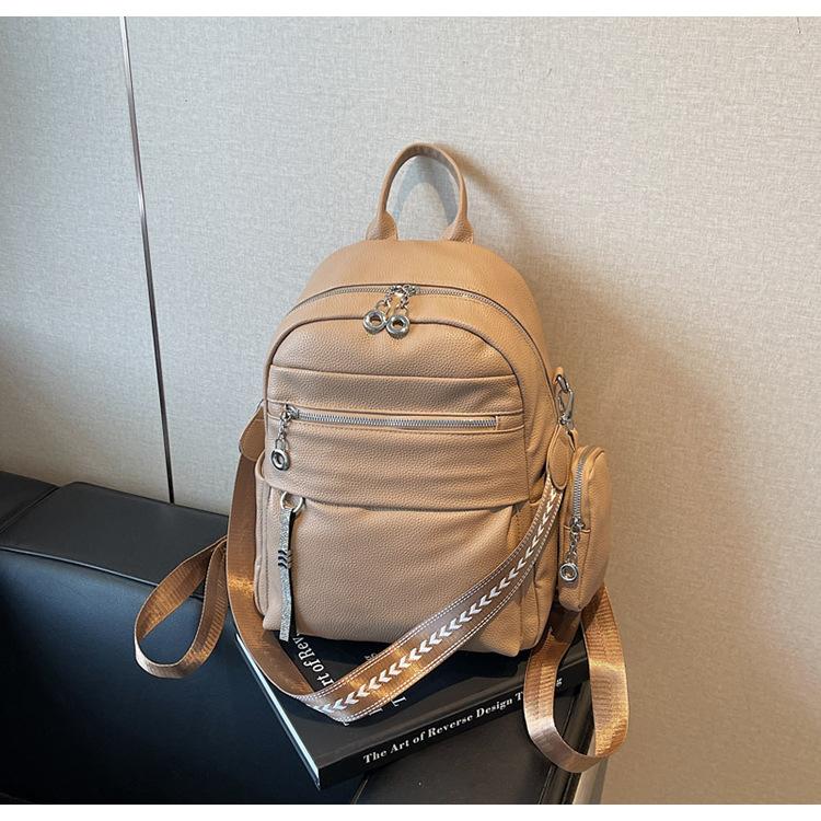 Backpack Women's Simple New Fashion Daily Versatile Trend Large Capacity Leisure Travel Backpack