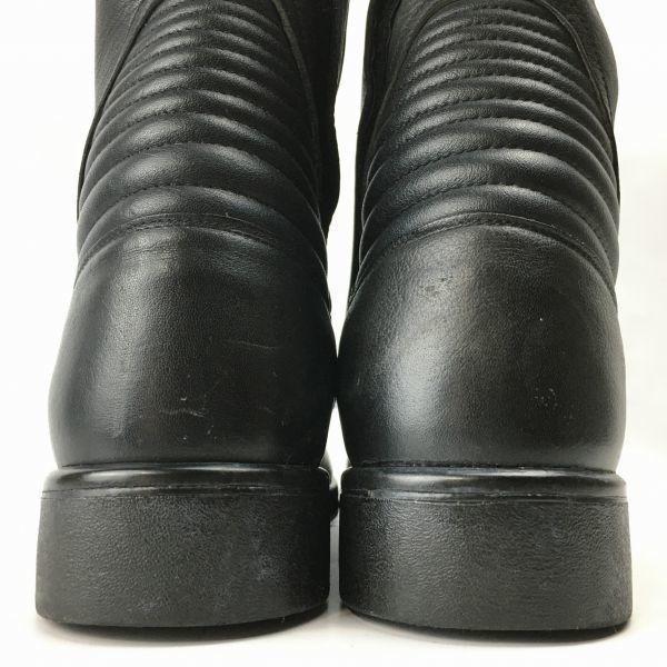 Frey Daytona German Made Vintage Leather Motorcycle Boots Black Size 38 / 24.0cm Back Zip(USED)