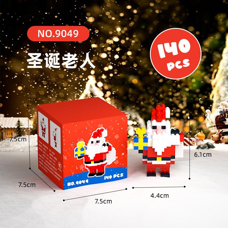 Non-Toxic Kids Christmas Toys Building Blocks Micro Bricks Diy Mini Tree Santa Claus Snowman Christmas Decorations New Year
