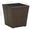 Side Table Brown 41.5 x 41.5 x 44 cm Poly Rattan and Tempered Glass