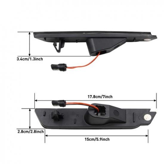 4X Front Amber Rear Red LED Side Marker Signal Light For 2010-2015 Chevy camaro