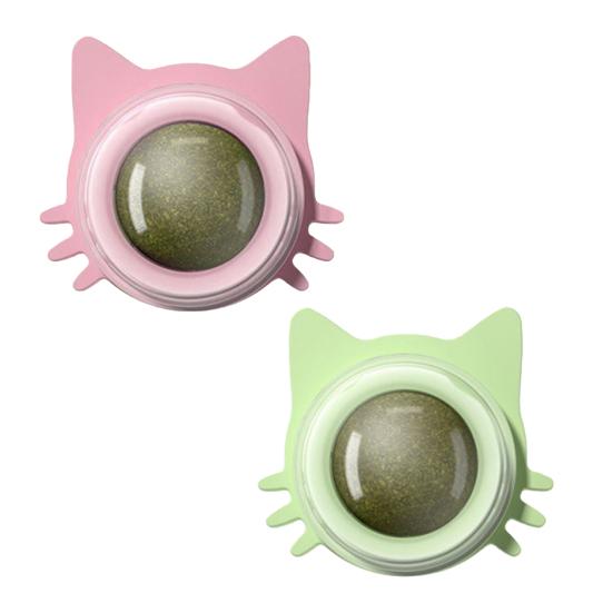 Catnip Ball Cat Toy 360-Degree Rotating Catnip Ball Encourages Active Play Cats Lick Kitten Chew Toy for Dental Health Chewing Boredom Relief