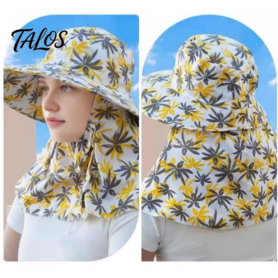 Outdoor Sports Headwear Sun Hat with Neck Flap & Face Shield, Foldable Wide Brim Summer Breathable Gardening Beach Hat, UV Protection Fishing Cap for
