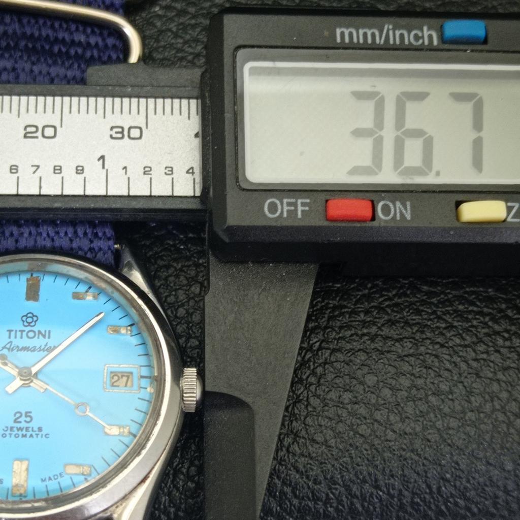 VINTAGE TITONI AIRMASTER ROTOMATIC SWISS MENS SKY BLUE DIAL WATCH a700140-5 R201-a700140