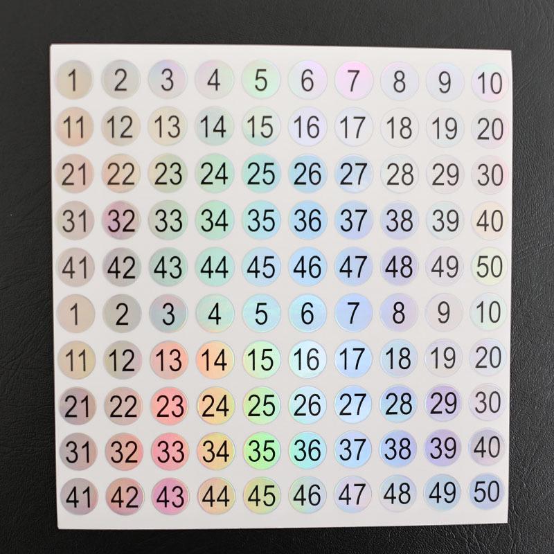 Waterproof Serial Number Label Stickers for Bottles and Nail Art (10mm)