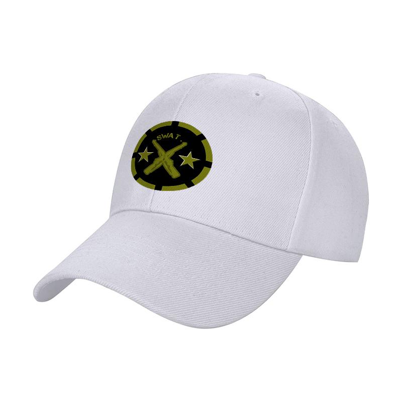 SWAT Logo Black Baseball Cap with Yellow Emblem and Star Design for Tactical Style and Urban Fashion Look
