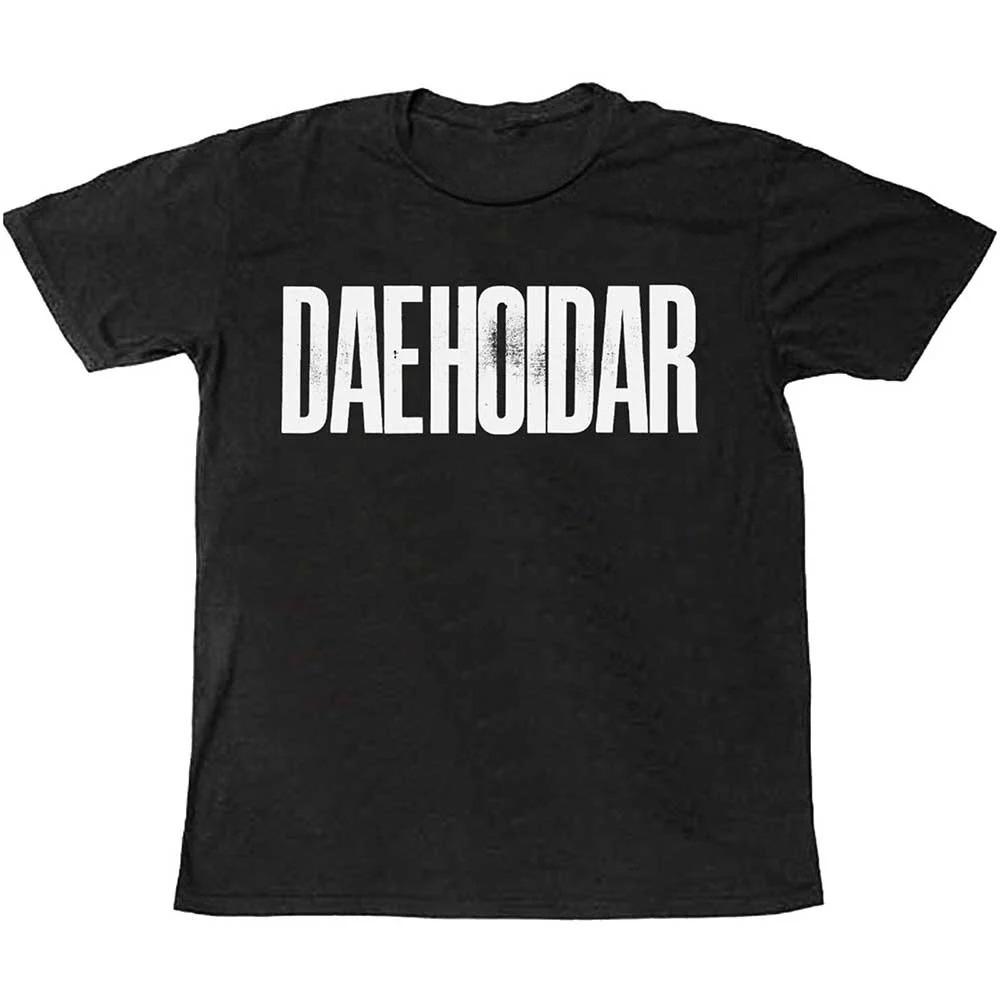 Daehoidar Distressed Text Print Cotton TShirt Black Metal Viking Streetwear Unisex Crew Neck Short Sleeve Tee for Metal Fans M