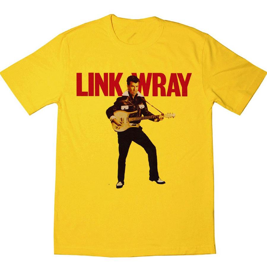 НОВАЯ футболка Link Wray Желтая с коротким рукавом Все размеры от S до 5XL Унисекс футболка XXXXL