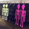 2026 Halloween Skeleton Acrylic Drop Earrings Horror Hallowmas Gothic Long Skull Dangle Earring Party Jewelry for Women Gifts