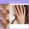 Elegant Vintage Style Gold Color Geometric Copper Adjustable Ring For Women Fashion