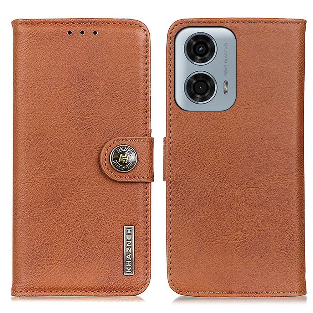 KHAZNEH For Motorola Moto G24 Power Cowhide Texture Phone Case Leather Wallet Cover