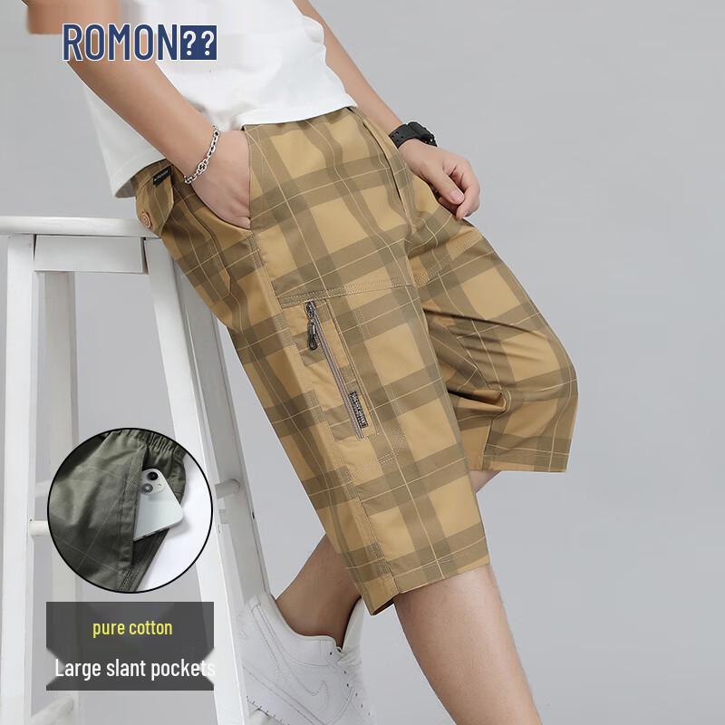 ROMON Men s Loose Fit Summer Cargo Beach Shorts XL