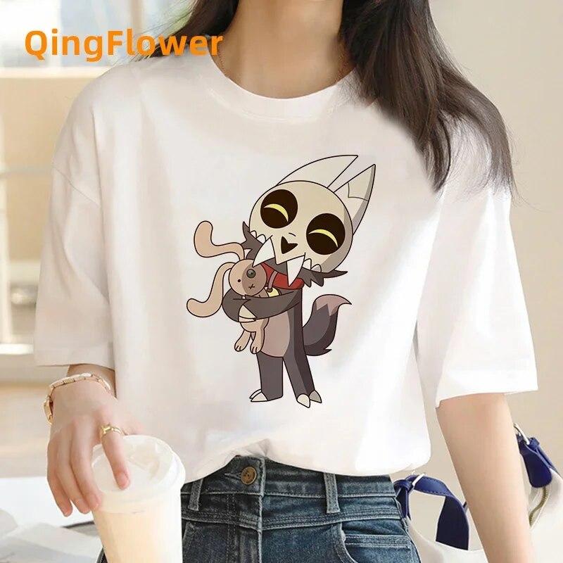 Owl House T Shirt Top Tees Women Streetwear Japanese White T Shirt Funny T-shirt Clothes Manga Couple Clothes