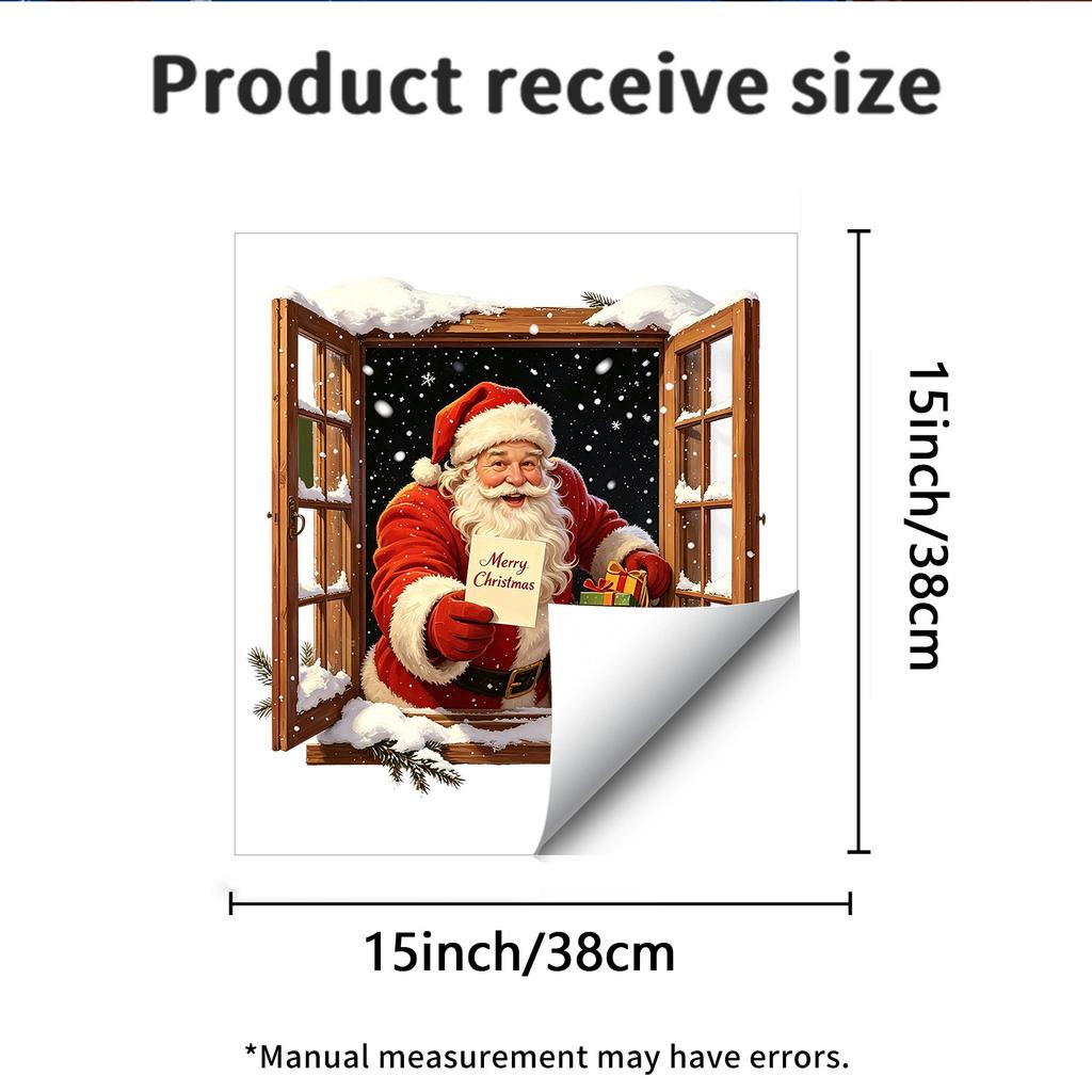 Christmas Santa Self-adhesive Wall Sticker Decorative Picture for Bedroom To Enhance Festive Atmosphere on The Wall