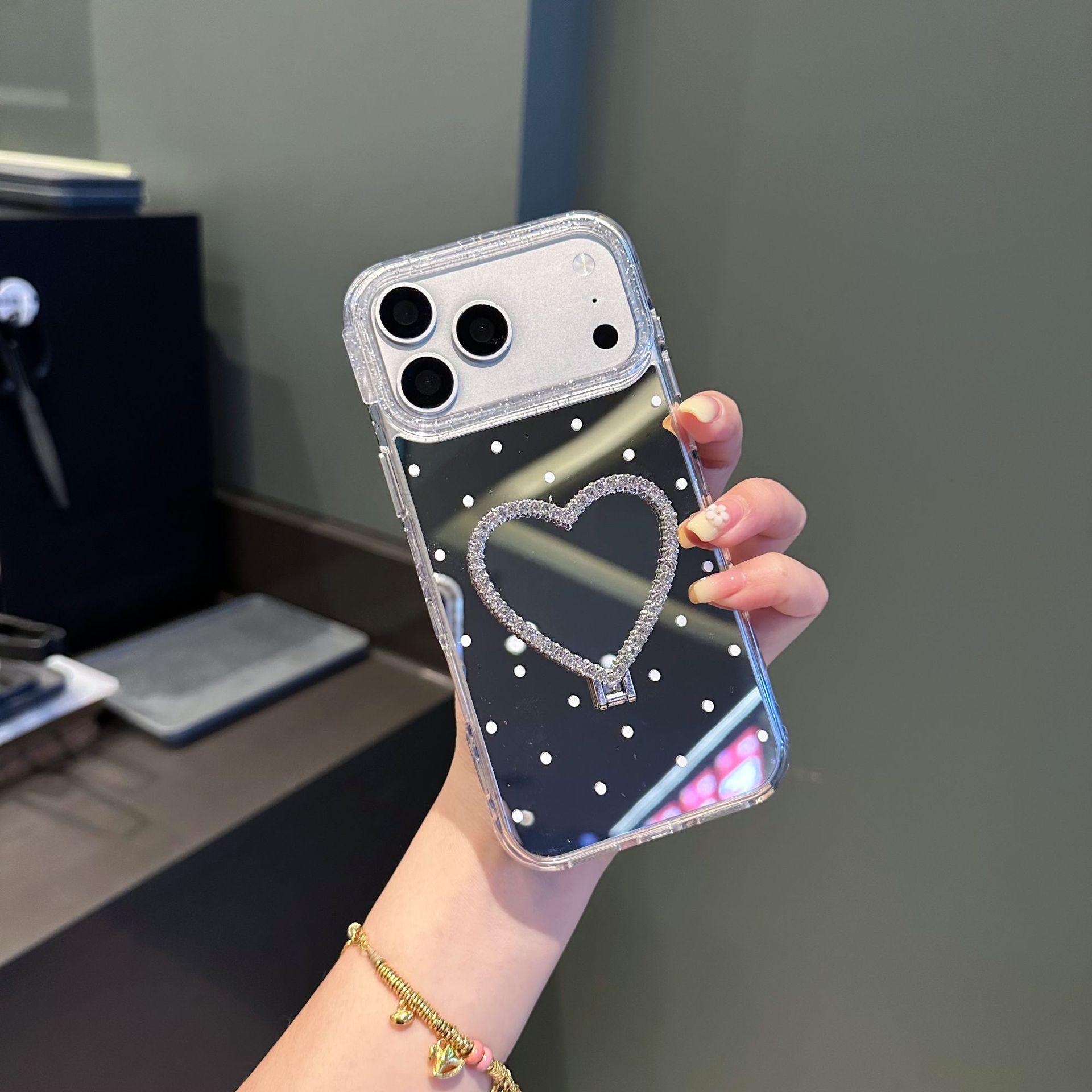 

Glitter Heart Lens Frame for iPhone 17 Pro Max/15 Pro Phone Case P11/12/16 16 Pro Max