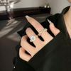 Spirit Snake Wrap Open Ring Exquisite Moonstone Light Luxury High Sense Two-Headed Snake Ring Female