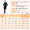 Sillictor Winter Innerwear Warm Undershirt and Long Wool and Silk Size Women's Set, Fleece-Lined, Heattech, High-Neck, Tights, Blend, GLW02-blk-2XL