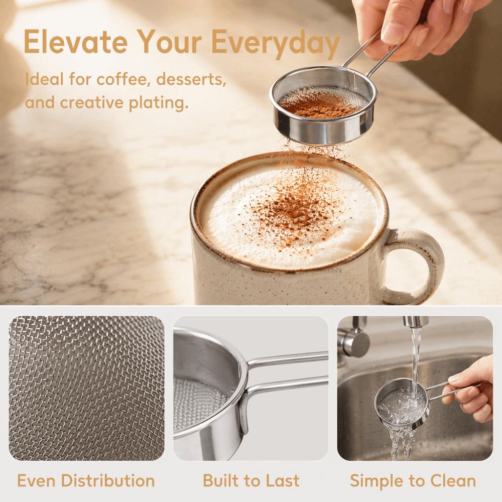 40 Mesh Round Flour Sieve Fine Mesh Mini Flour Sifter Professional Fine Mesh Sieve Home Bakeries