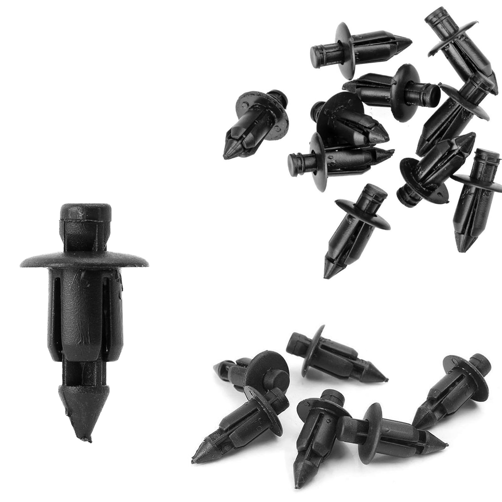 

SAMCOS Car Rivet Bumper Clip Push Rivet Bumper Clip Cover Retaining Clip Nylon Bumper Diameter 11mm, stem length чёрный