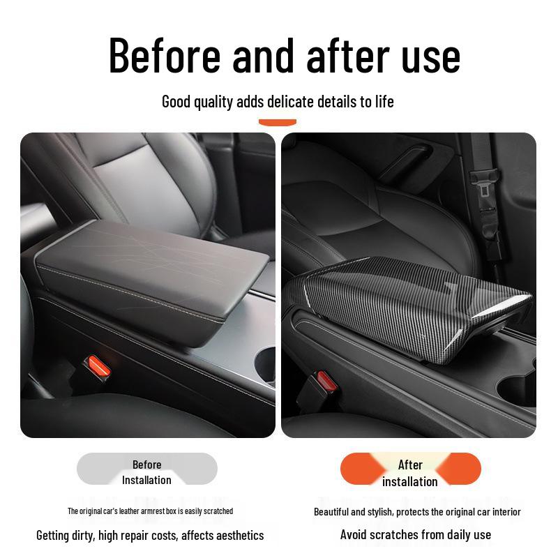 Tesla Model 3/Y Carbon Fiber Rear Vent Armrest Cover