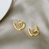Line Heart Stud Earrings Female Personality Design Sense Cold Wind Twist Knotted Love Peach Heart Earrings