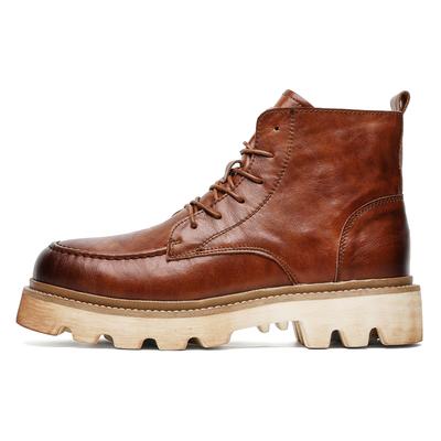 Leather Ankle Boots For Man Genuine Leather Big Size Boots  Designer Formal Platform Casual Boots Fashion