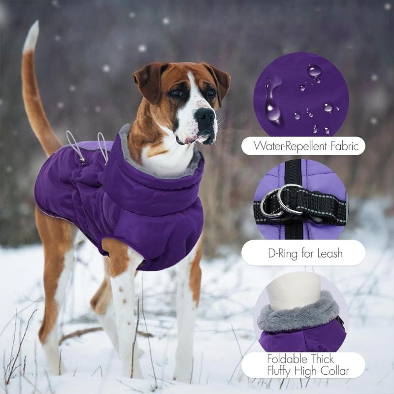 Winter Dog Coat For Large Breeds Windproof Water Resistant Design Reflective Safety Feature JacketS for Extreme Cold Day
