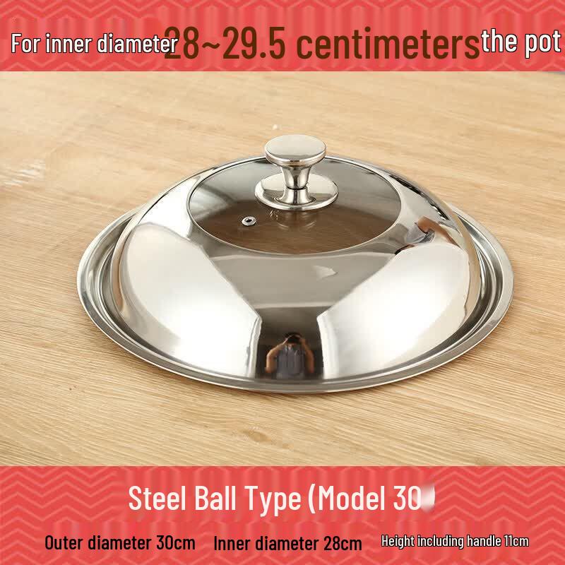 Universal Stainless Steel Transparent Glass Wok Lid