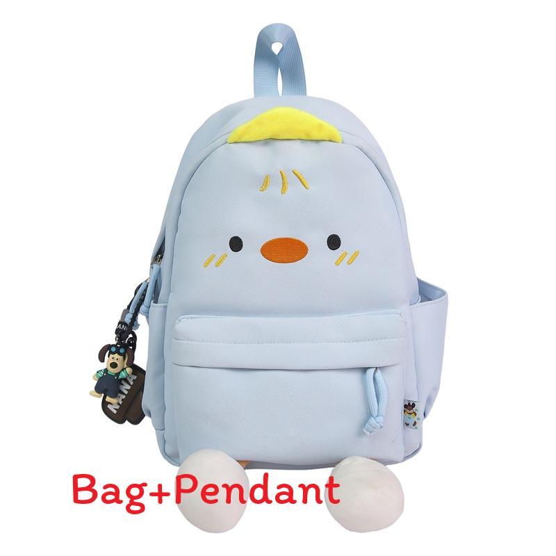 Kawaii Duck Backpack With Soft Nylon Material And Zipper Closure For Travel