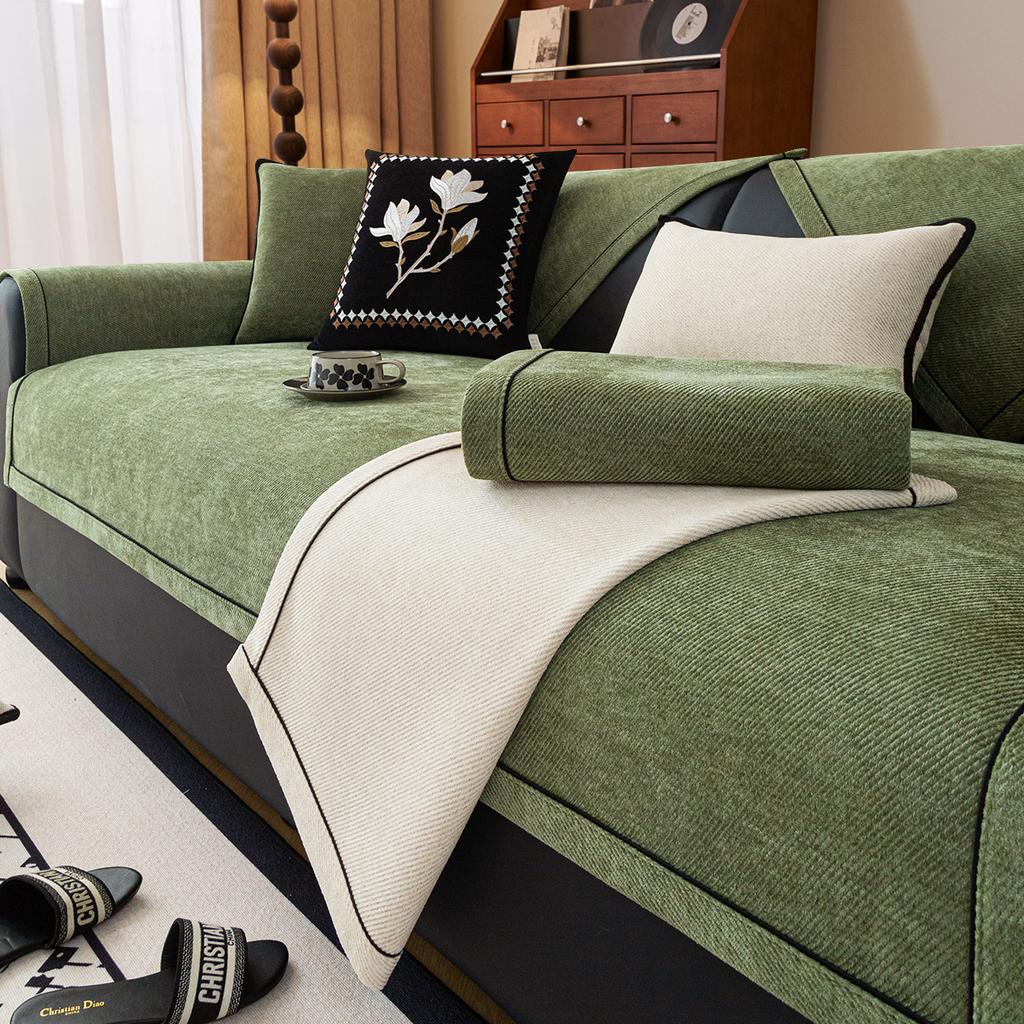 Sofa Cushion Universal In All Seasons, New Light Luxury High-End Non-Slip Leather Sofa Cushion, Chenille Sofa Cover Towel