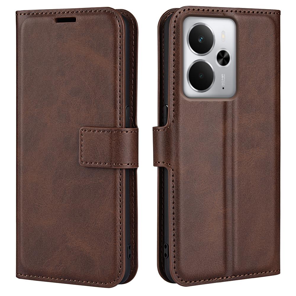 For Realme 14 5G Stand Case Anti-Scratch Calf Texture Leather Phone Cover