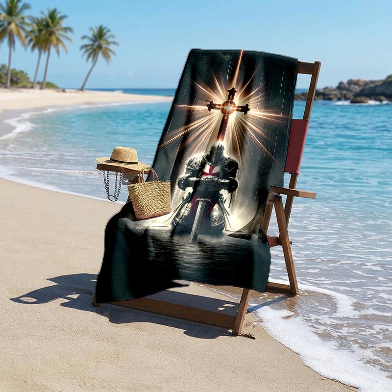 Cross Templars Knight Fashion Beach Towel: Ideal for Summer Adventures Soft, absorbent and quick drying suitable for swimming and bathing