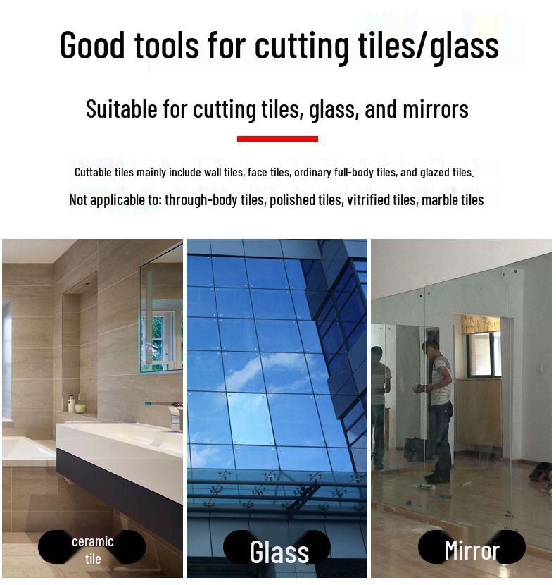 Diamond Glass and Tile Cutter Set: Ceramic Tile Scorer & Breaker for Thick Glass